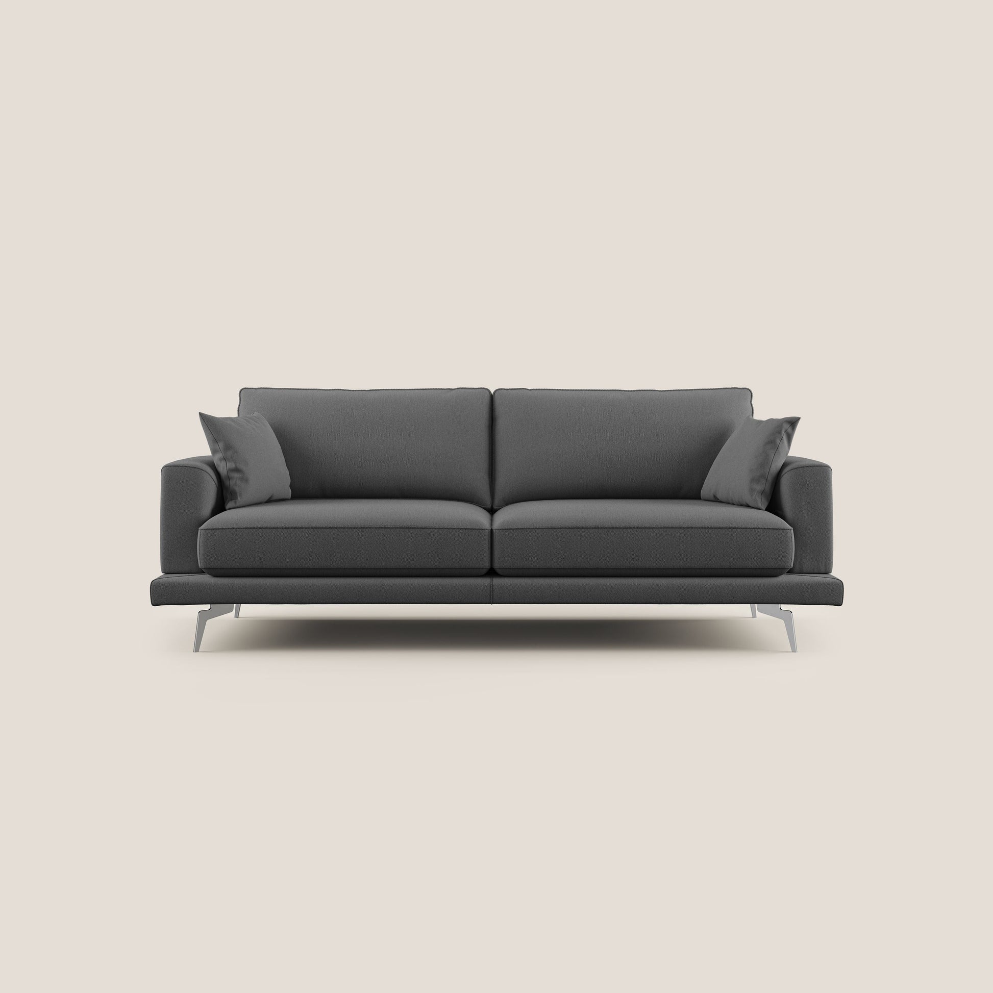 Divano 3 Posti 218x88x93 cm in Tessuto Antracite