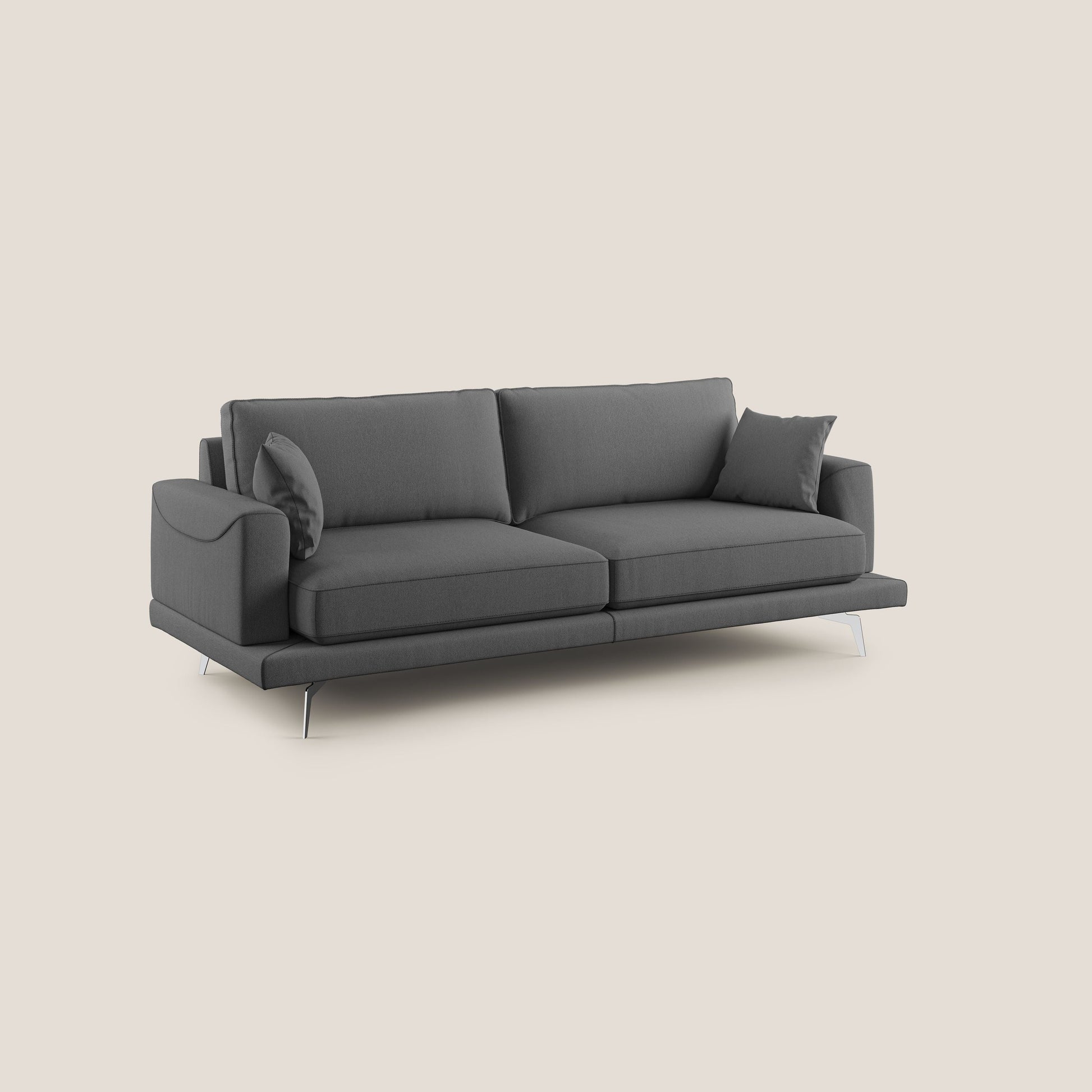 Divano 3 Posti 218x88x93 cm in Tessuto Antracite