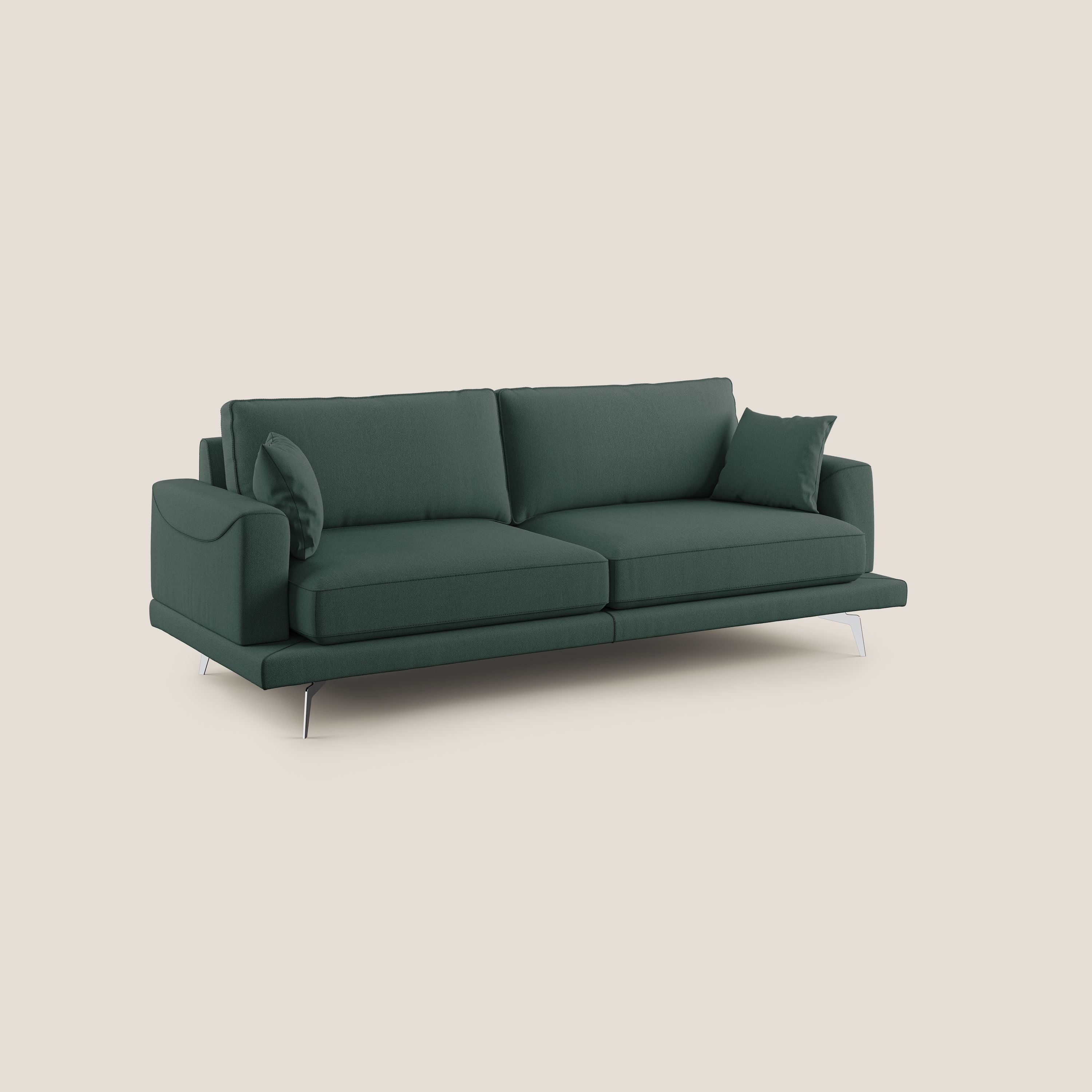 Divano 3 Posti 218x88x93 cm in Tessuto Verde