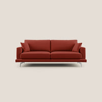 Divano 3 Posti 218x88x93 cm in Tessuto Rosso