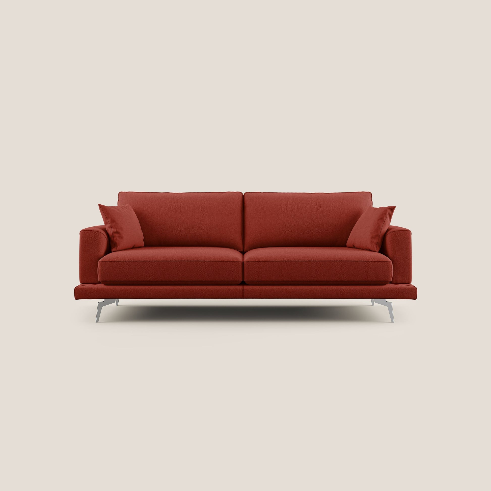 Divano 3 Posti 198x88x93 cm in Tessuto Rosso