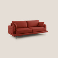 Divano 3 Posti 218x88x93 cm in Tessuto Rosso
