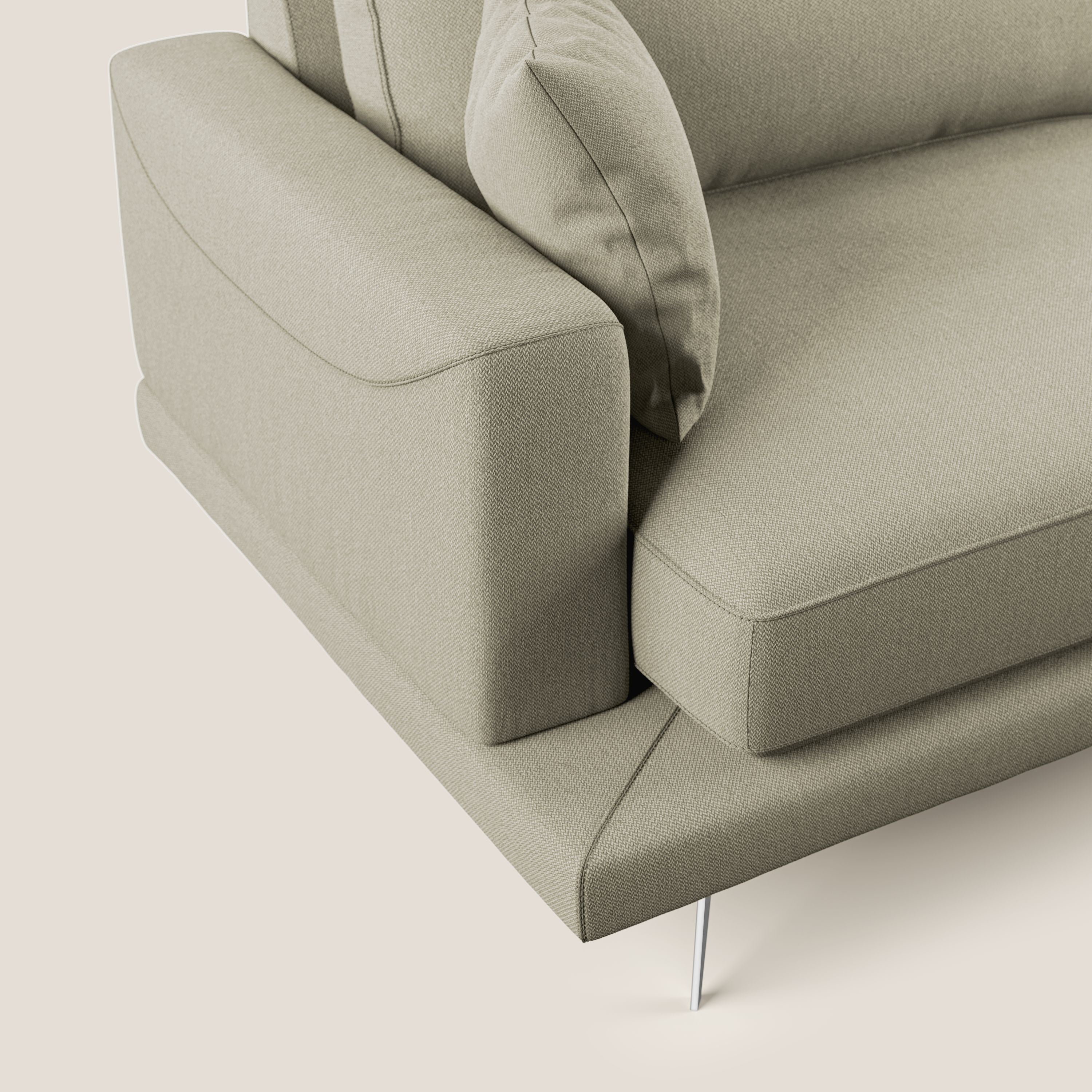 Divano 2 Posti 178x88x93 cm in Tessuto Panna