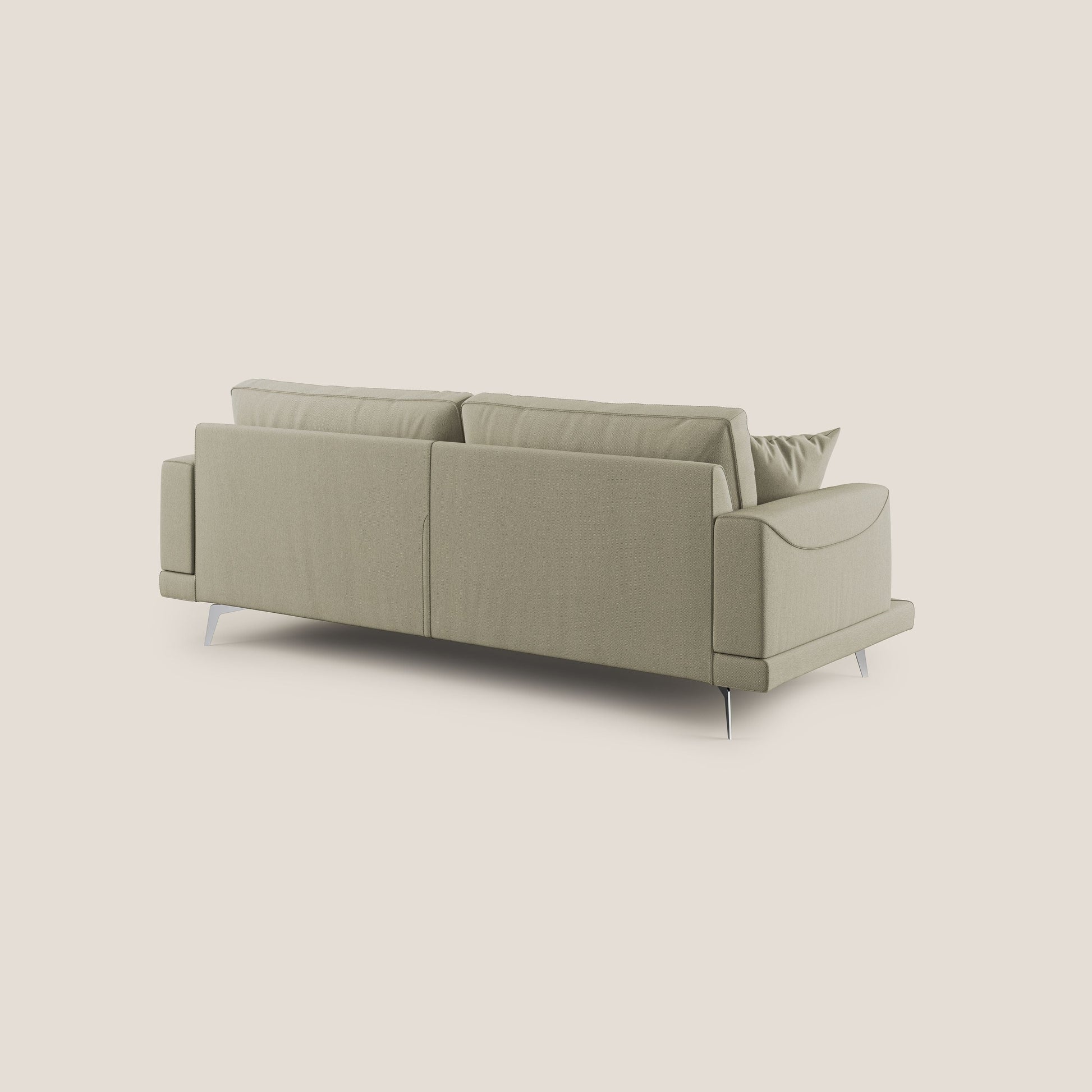Divano 3 Posti 198x88x93 cm in Tessuto Panna