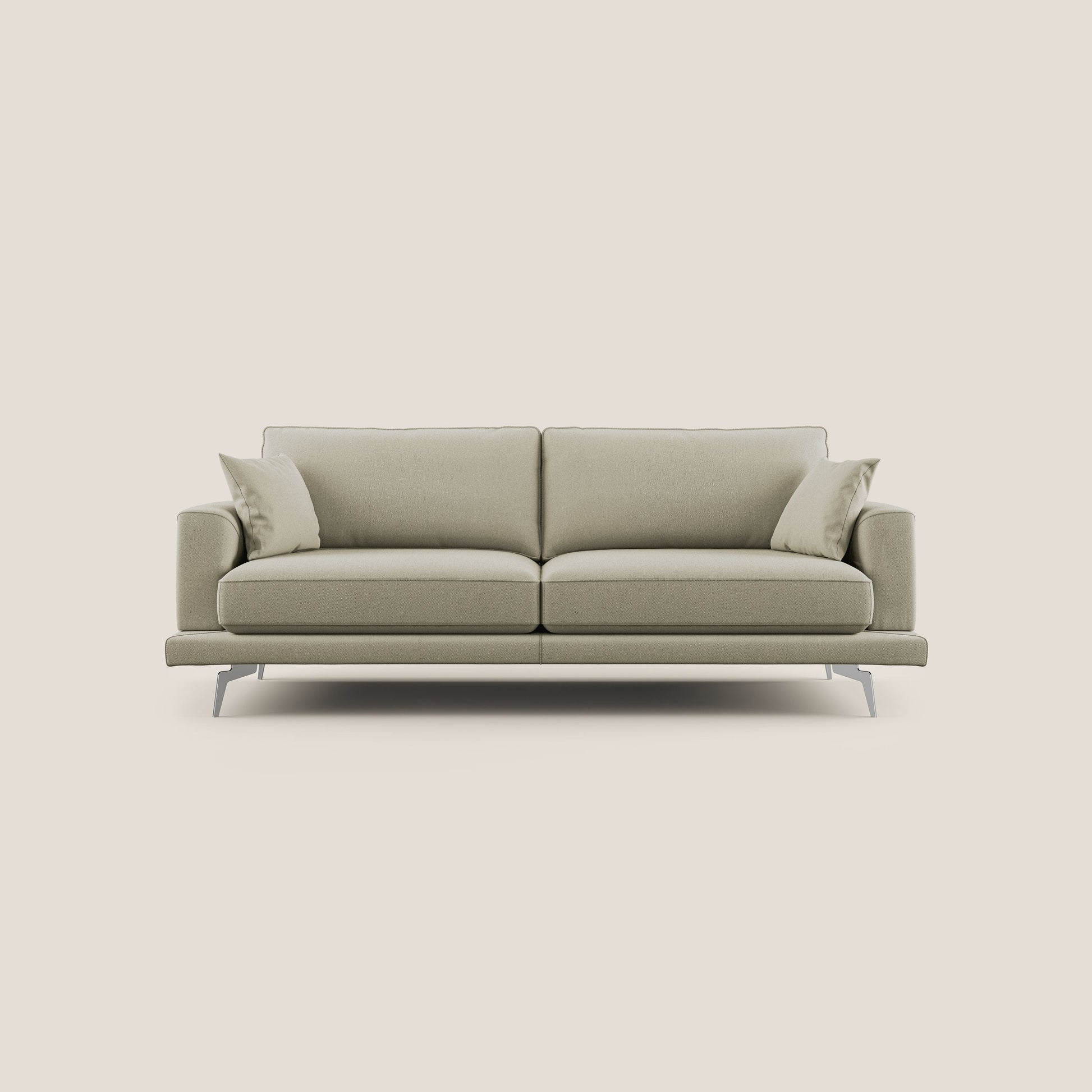 Divano 3 Posti 198x88x93 cm in Tessuto Panna