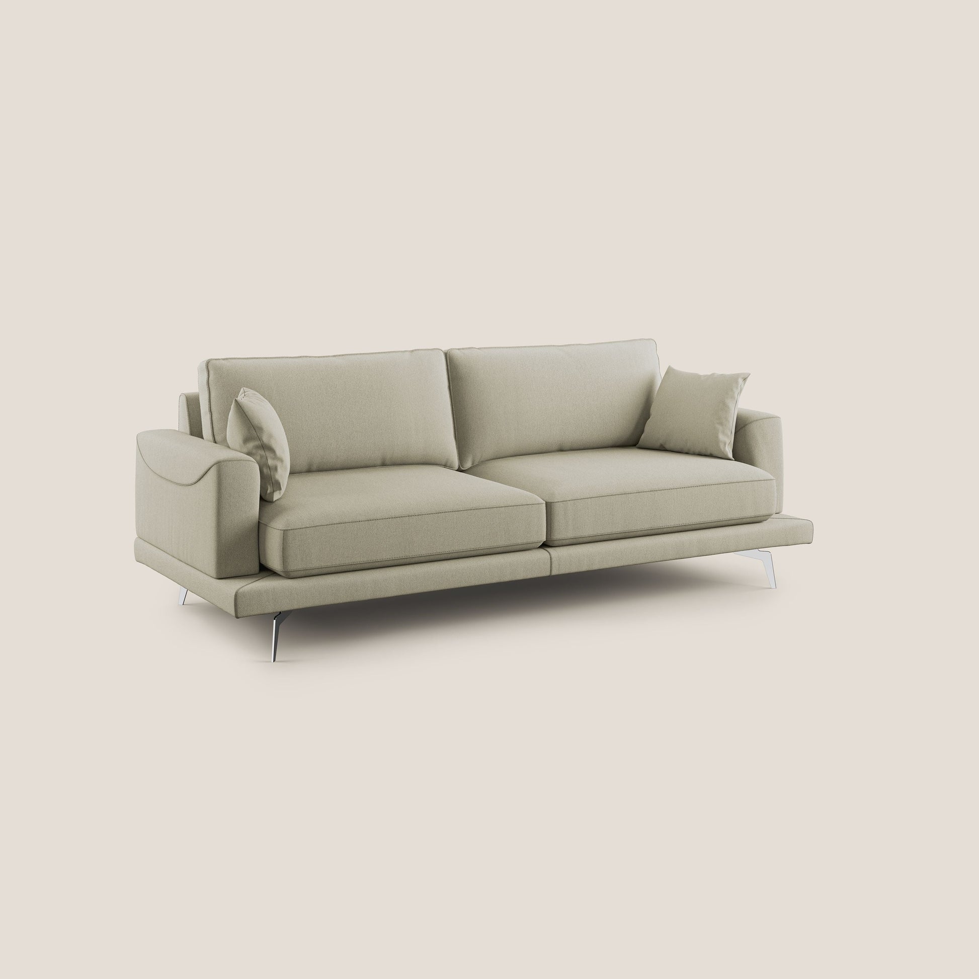 Divano 3 Posti 198x88x93 cm in Tessuto Panna