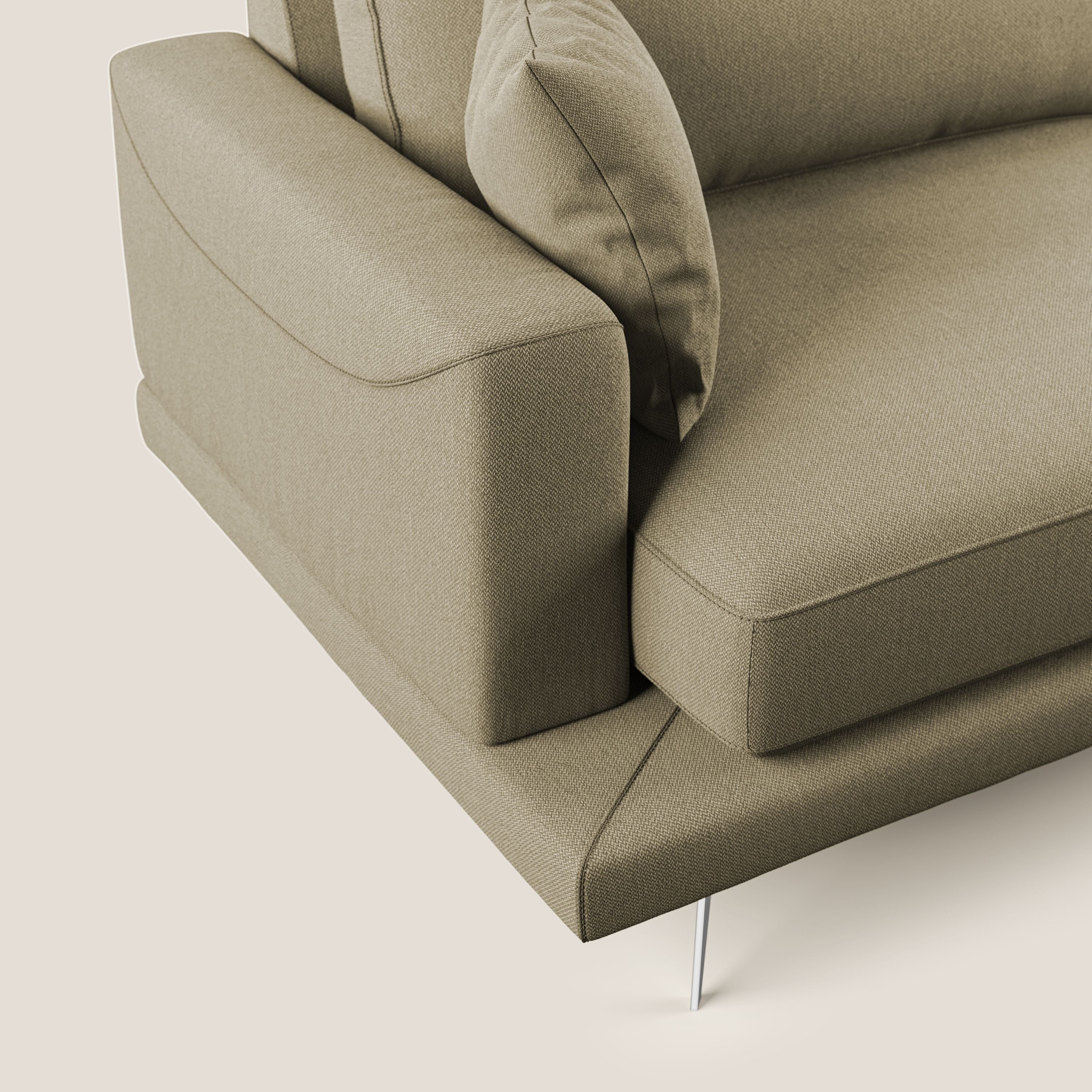 Divano 2 Posti 178x88x93 cm in Tessuto Cammello