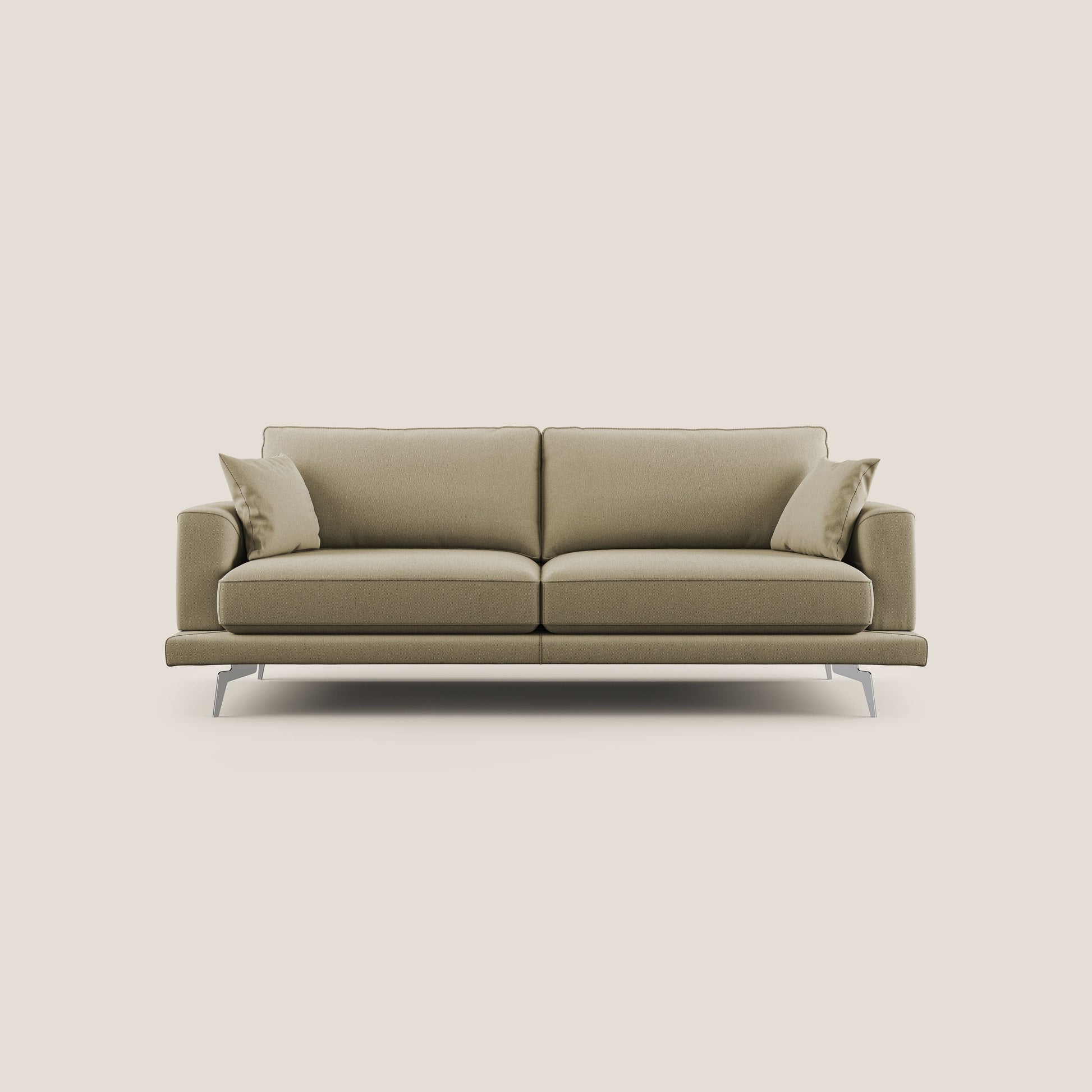 Divano 3 Posti 218x88x93 cm in Tessuto Cammello
