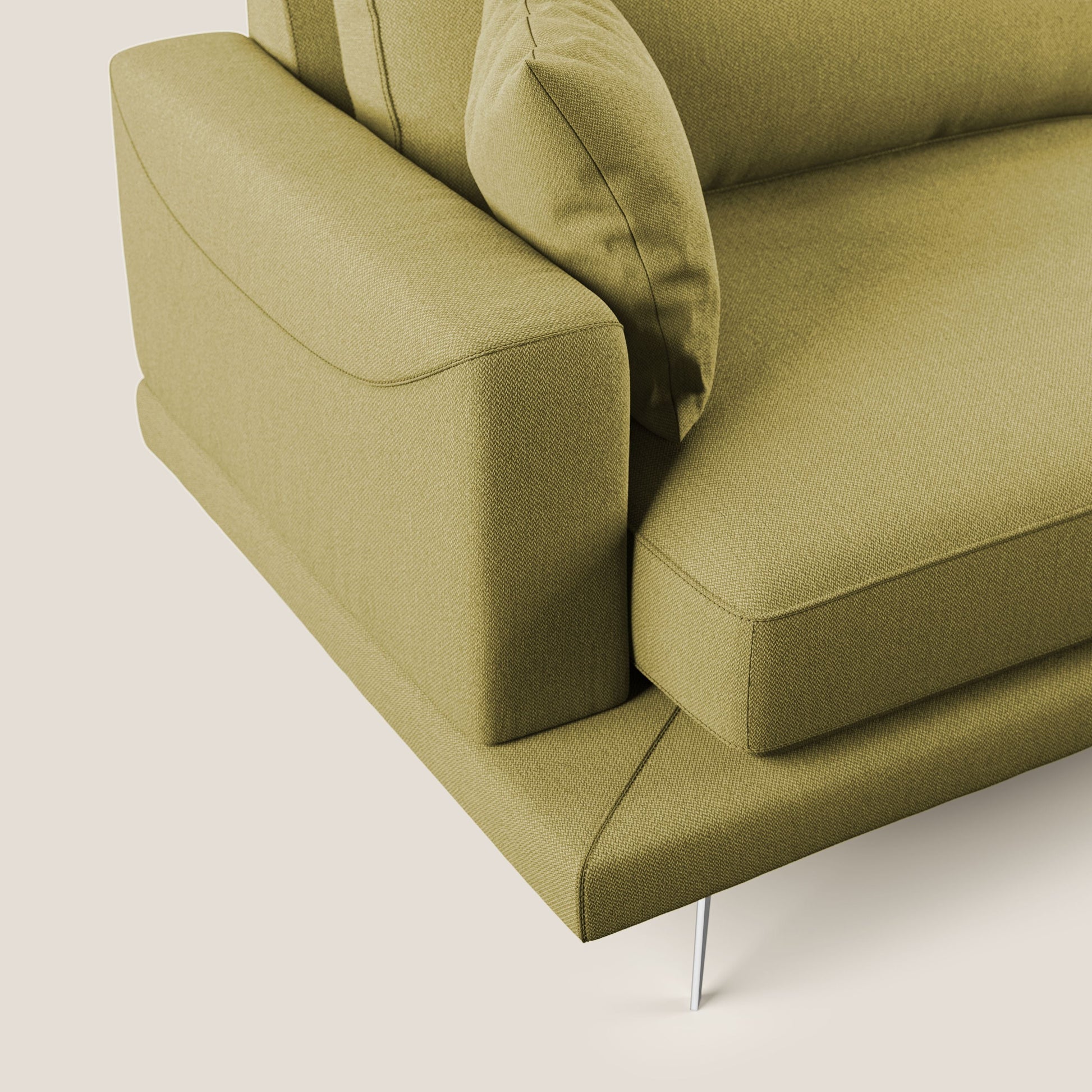 Divano 3 Posti 218x88x93 cm in Tessuto Giallo