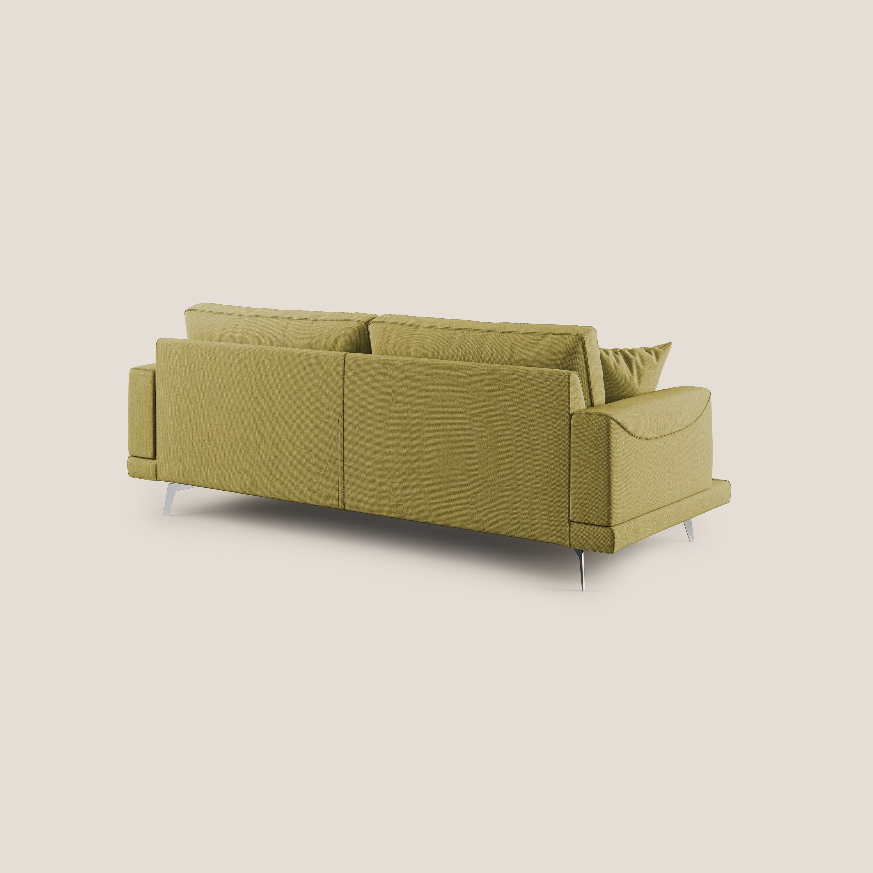 Divano 3 Posti 218x88x93 cm in Tessuto Giallo