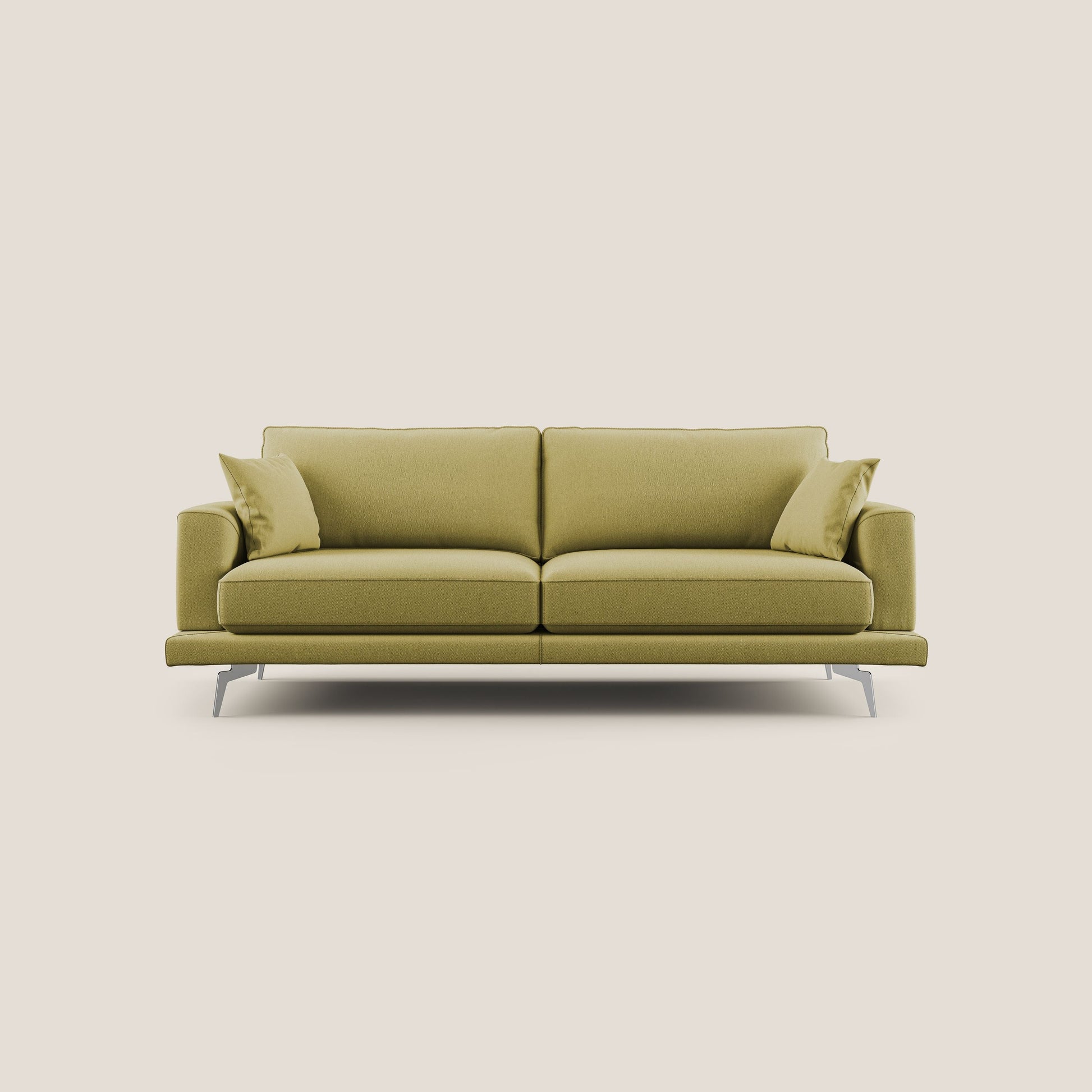 Divano 3 Posti 218x88x93 cm in Tessuto Giallo