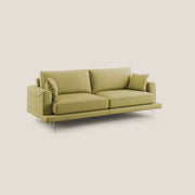Divano 3 Posti 218x88x93 cm in Tessuto Giallo