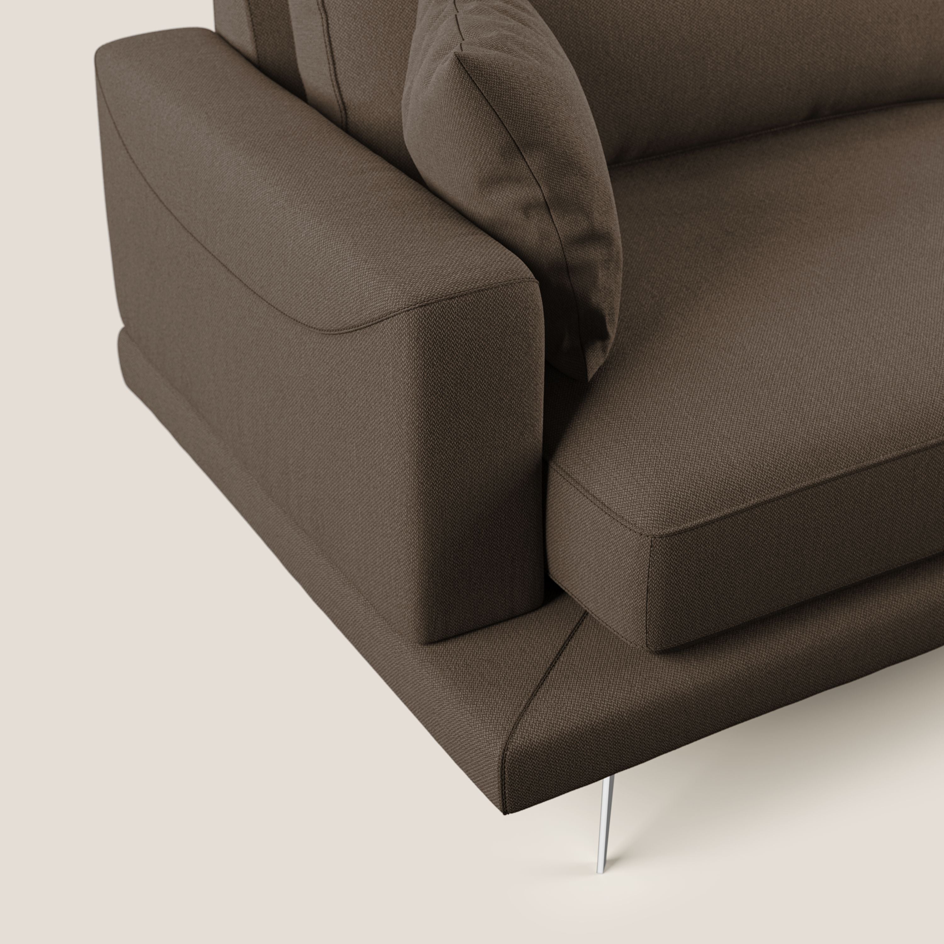 Divano 3 Posti 198x88x93 cm in Tessuto Marrone