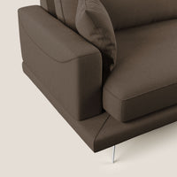 Divano 3 Posti 198x88x93 cm in Tessuto Marrone