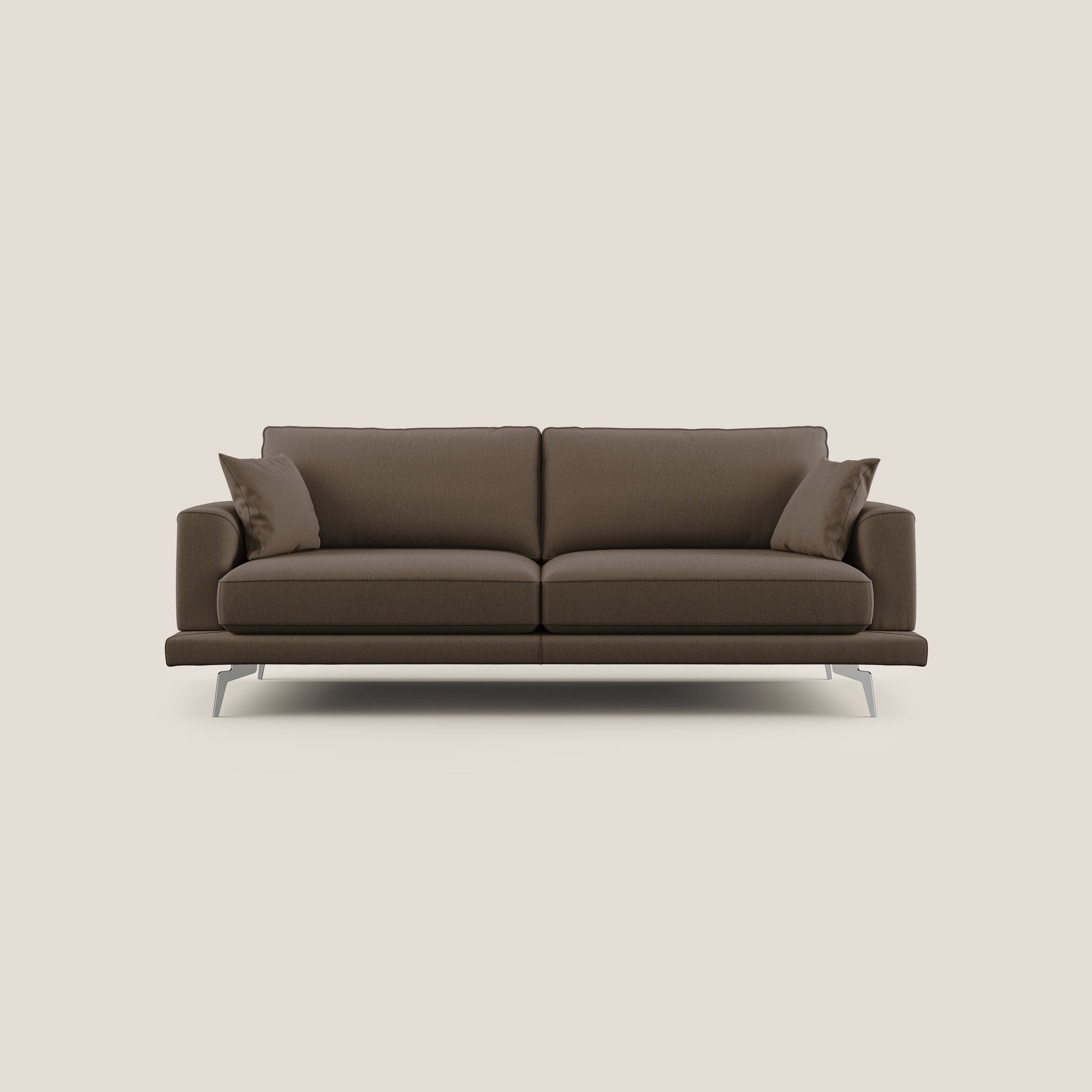 Divano 3 Posti 198x88x93 cm in Tessuto Marrone