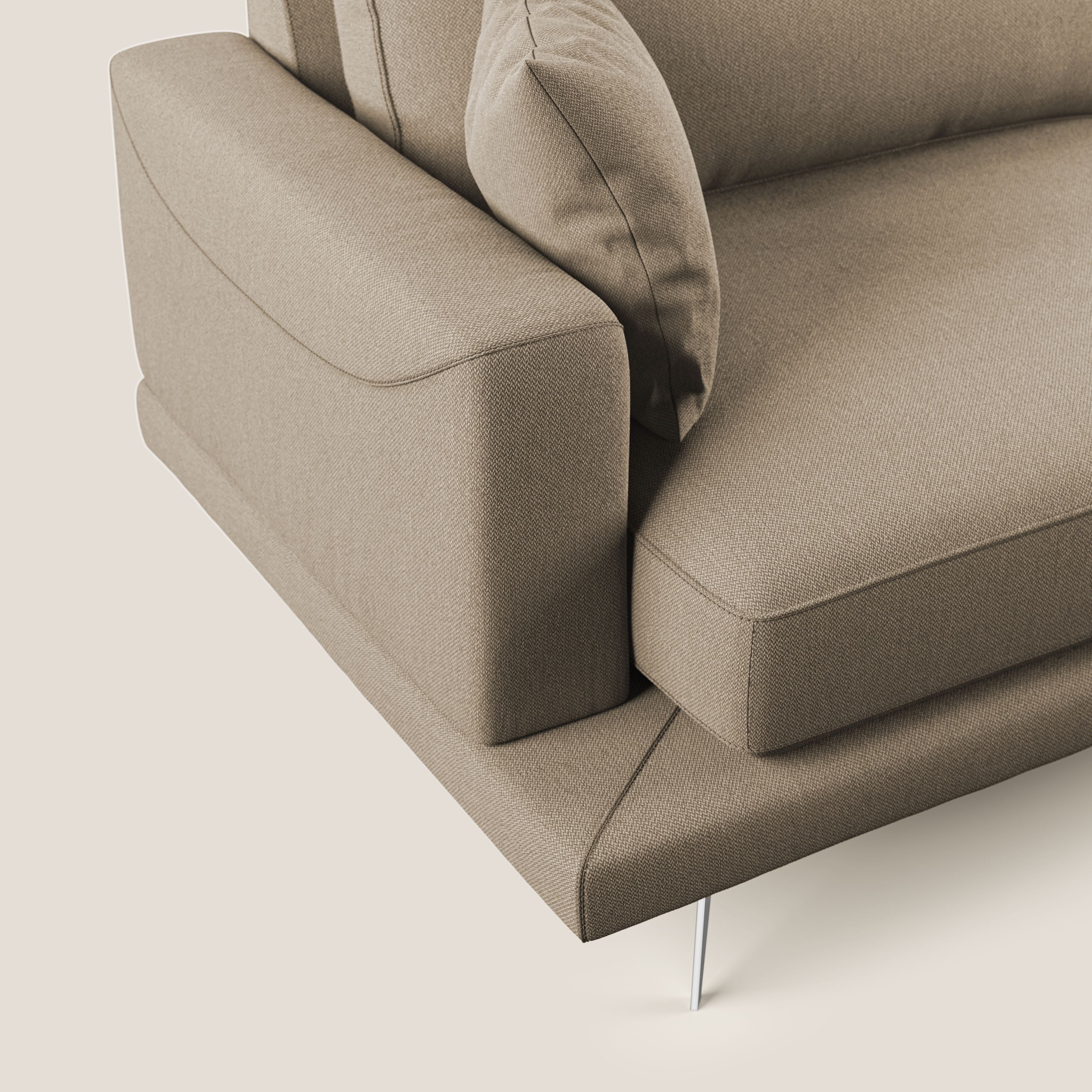 Divano 3 Posti 218x88x93 cm in Tessuto Beige