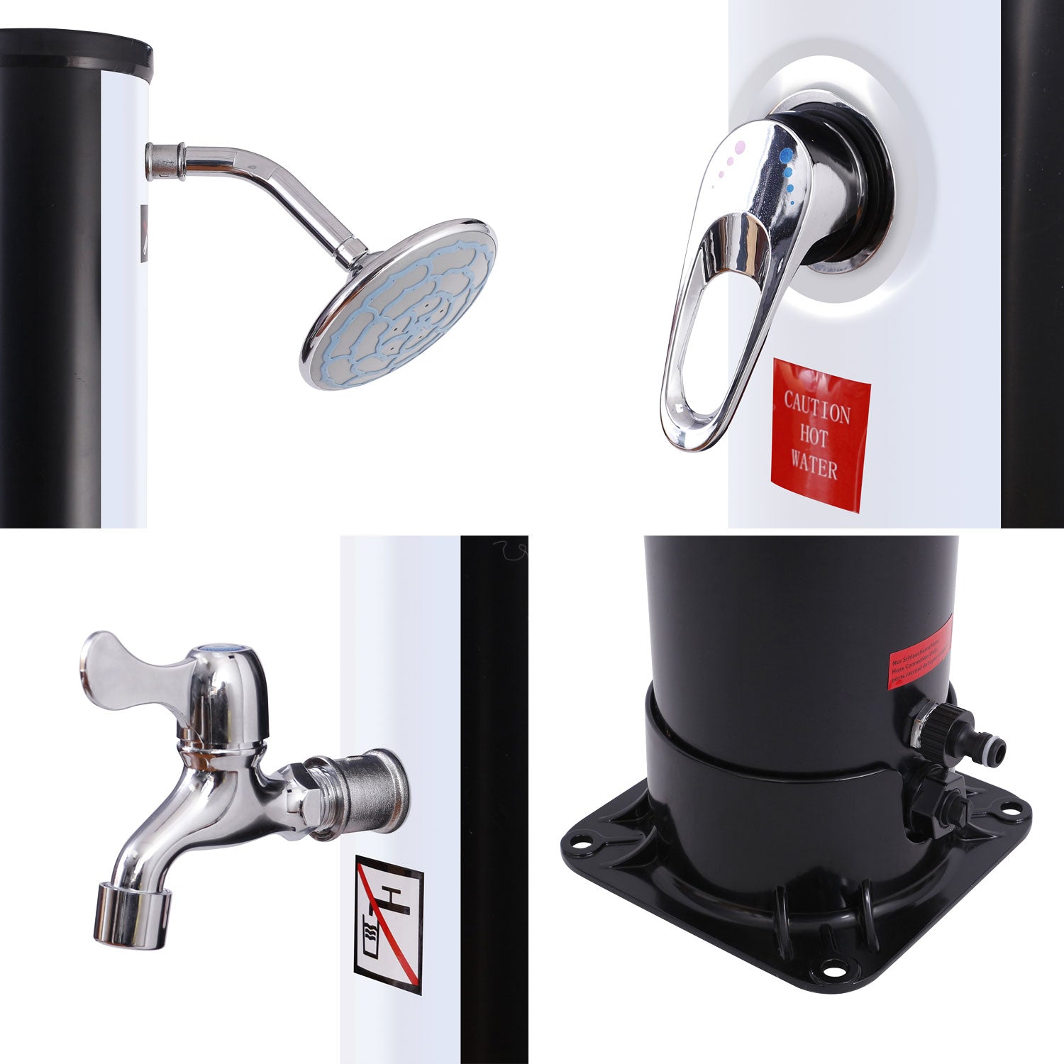 Doccia solare MOOREA nero e argento 18L