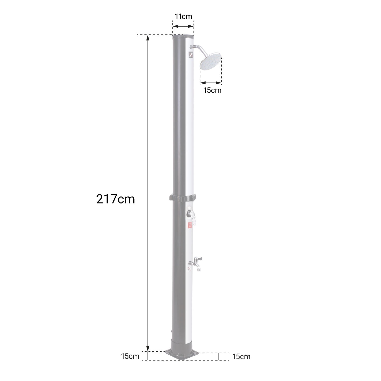 Doccia solare MOOREA nero e argento 18L