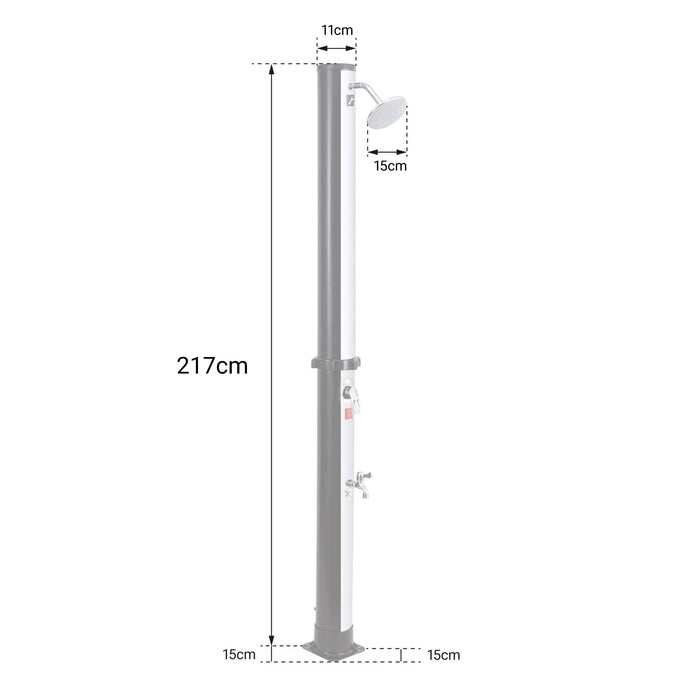 Doccia solare MOOREA nero e argento 18L