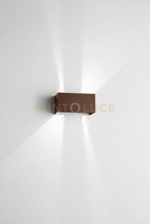 DOUBLE CUBE APPLIQUE DA ESTERNO 20W 1490LM 3000K CORTEN 20X10CM
