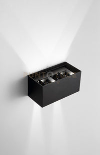 DOUBLE CUBE APPLIQUE DA ESTERNO 20W 1490LM 3000K NERO 20X10CM