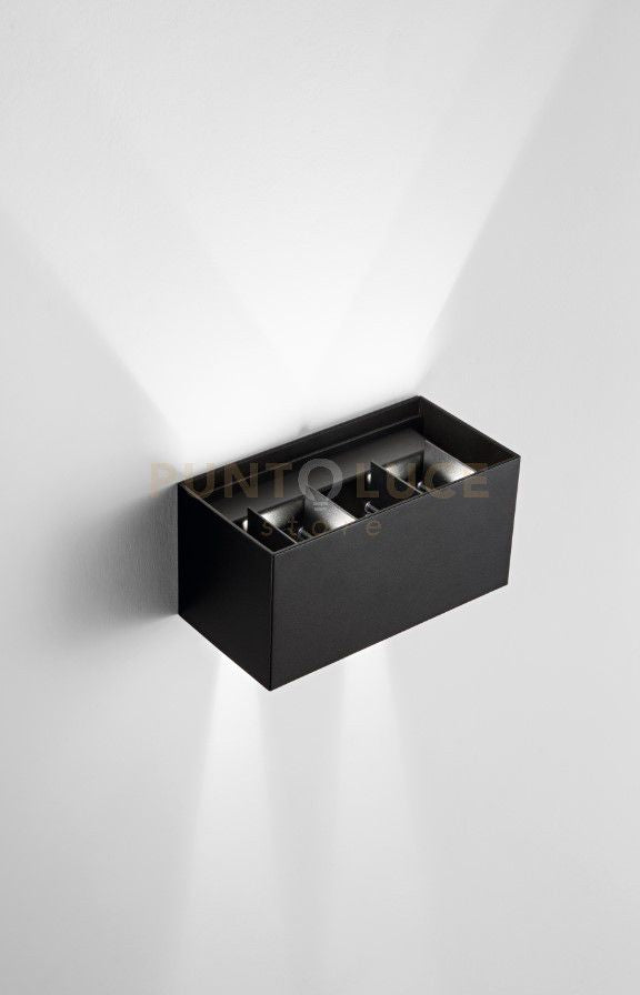 DOUBLE CUBE APPLIQUE DA ESTERNO 20W 1490LM 3000K NERO 20X10CM