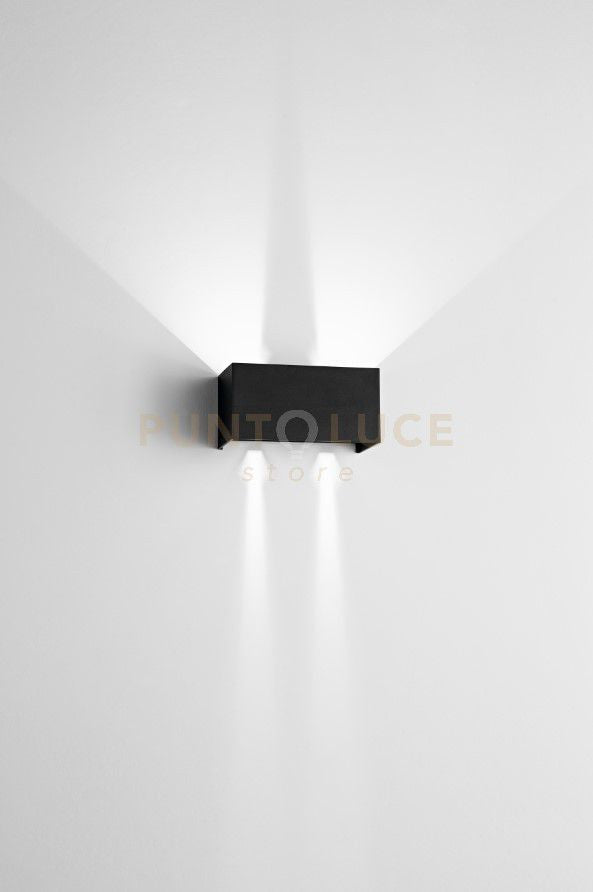 DOUBLE CUBE APPLIQUE DA ESTERNO 20W 1540LM 4000K IP65 NERO 20X10CM