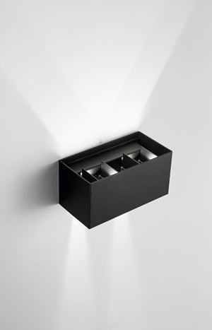 DOUBLE CUBE APPLIQUE DA ESTERNO 20W 1540LM 4000K IP65 NERO 20X10CM