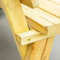 Panchina da Giardino in Legno 2 Posti a Doghe con Schienale Alto, 116x56x80cm, Colore Naturale