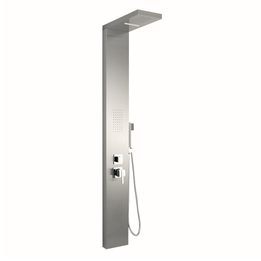 Colonna doccia 002 4 funzioni acciaio inox getto a cascata 2 bocchette idro lombari l20xp44xh170 *** finitura- spazzo...