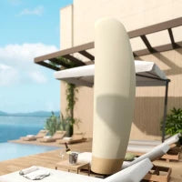 Copertura per Ombrellone 3x3 m Impermeabile, Custodia Copri Ombrellone a Sbalzo con Cerniera e Laccio, Beige