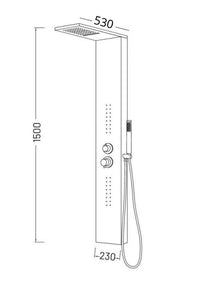 Colonna doccia attrezzata easy in acciaio inox cascata cromo lucido 150x23x53 *** confezione 1