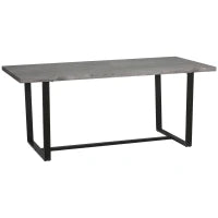 Tavolo da Pranzo Rettangolare Stile Industriale per 8 Persone, 180x90x75cm, Grigio e Nero