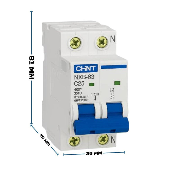 Chint 296751 interruttore magnetotermico serie nxb-63s c25 1p+n 4,5ka