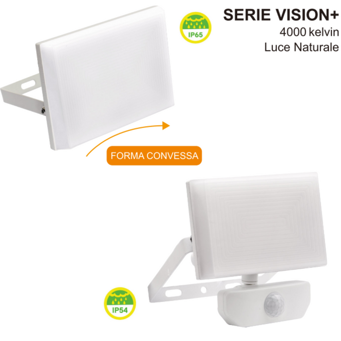 Ecova proiettore led vision pro forma convessa 4000lm con pannello solare