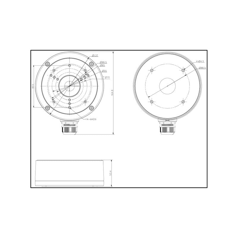 DS-1280ZJ-S Junction Box Supporto Per Telecamera Scatola Giunzione Per Videocamera Dome Bullet Hikvision
