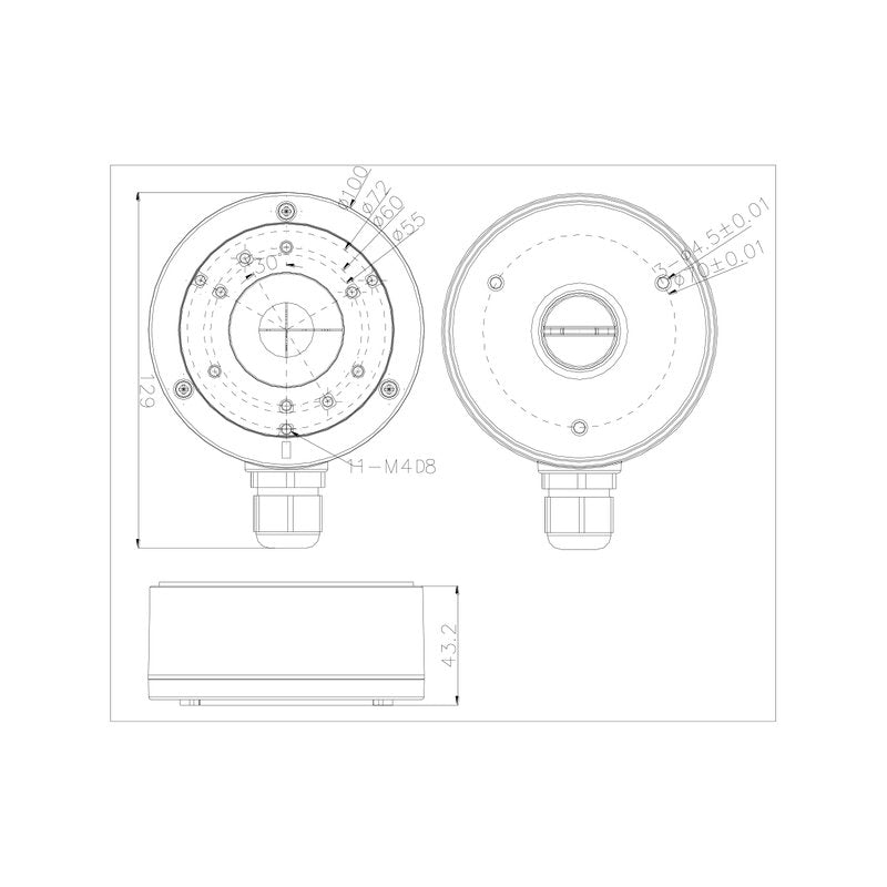 DS-1280ZJ-XS Junction Box Supporto Per Telecamera Scatola Giunzione Per Videocamera Dome Bullet Hikvision