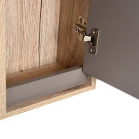 Armadietto Pensile per il Bagno Grigio e Rovere, 57 x 14.2 x 49.2cm