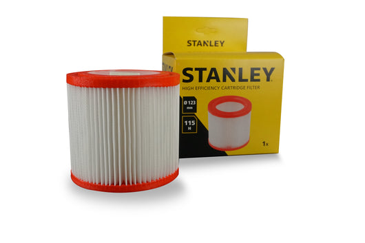 Stanley Filtro Cartuccia ad Alta Efficienza per Aspiratori Solidi e Liquidi, Bianco/Rosso