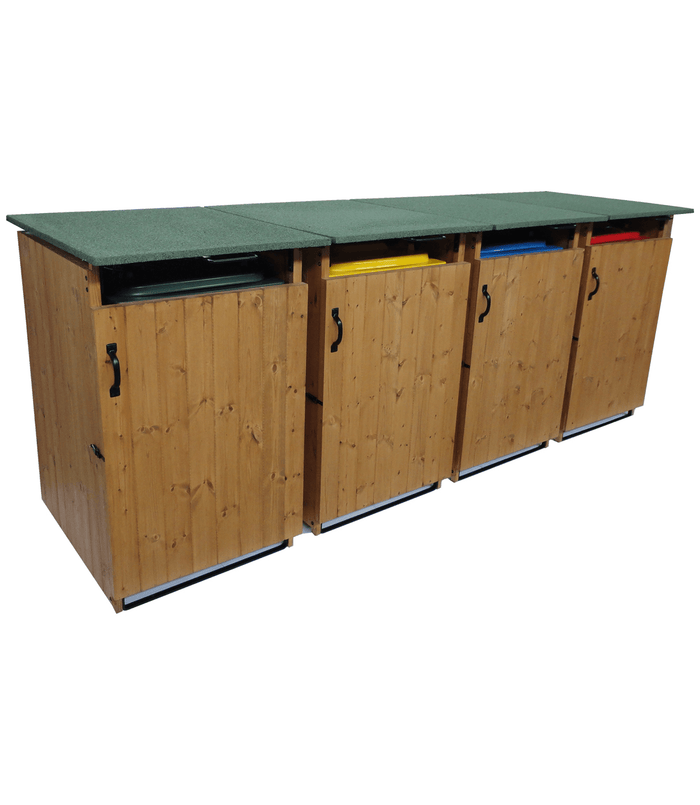 BOX PORTA RIFIUTI IN LEGNO L.74 x P.86 x H.116 100% MADE IN ITALY