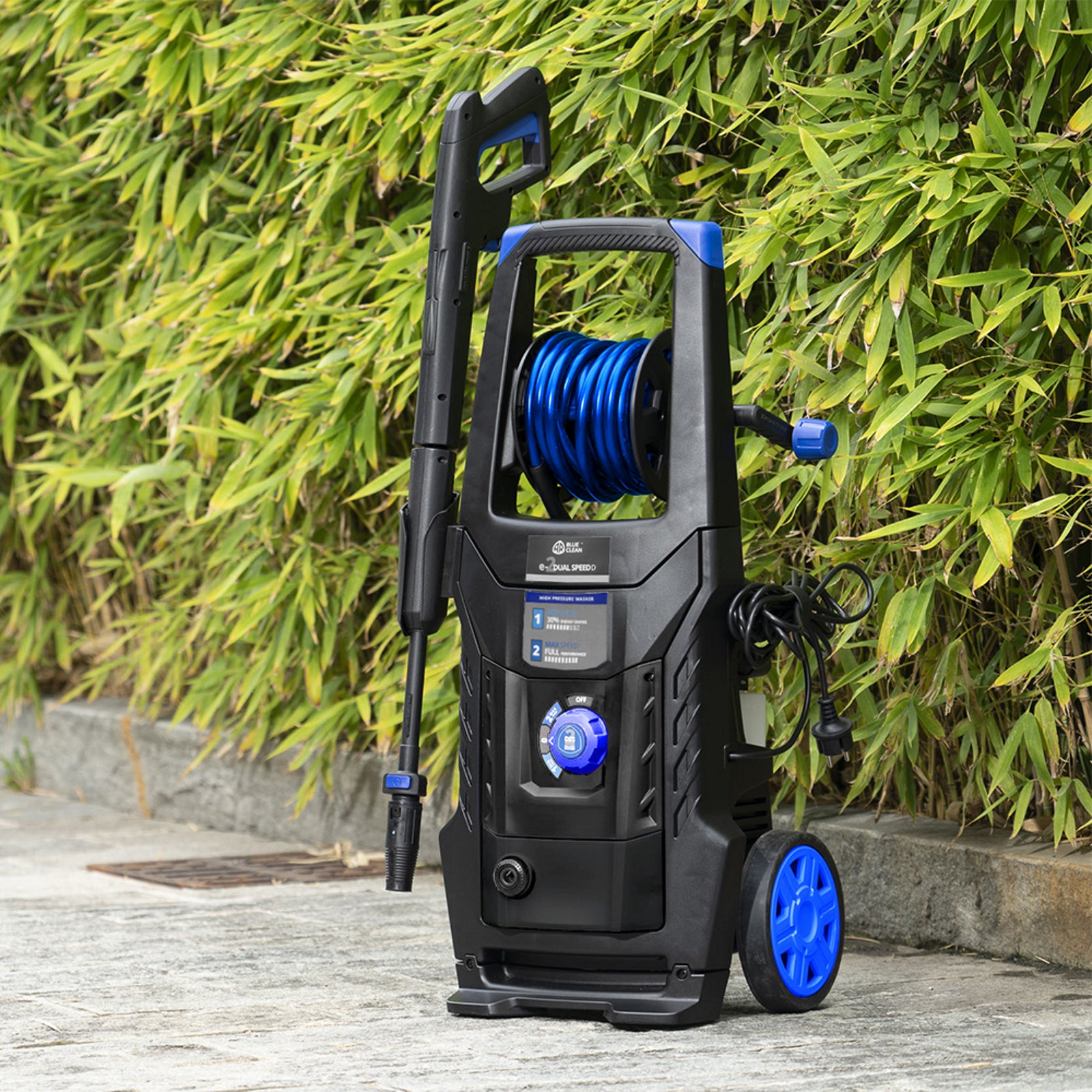 AR Blue Clean e-2 DUALSPEED D Idropulitrice ad Alta Pressione con Doppia VelocitÃ , Sonda Sturatubi e Patio Cleaner (2200 W, 160 bar, 460 l/h)