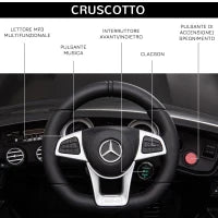 Macchina Elettrica per Bambini 3-5 Anni Mercedes con Cintura di Sicurezza e Telecomando, Nero
