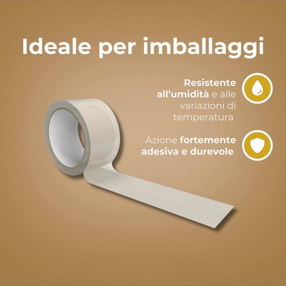 Nastro adesivo silenzioso trasparente 50mm x 66mt per imballaggio