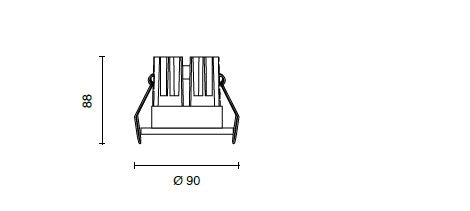 DUEL FARETTO DA INCASSO LED BIANCO 15W 1170LM 3000K IP20 D.9CM