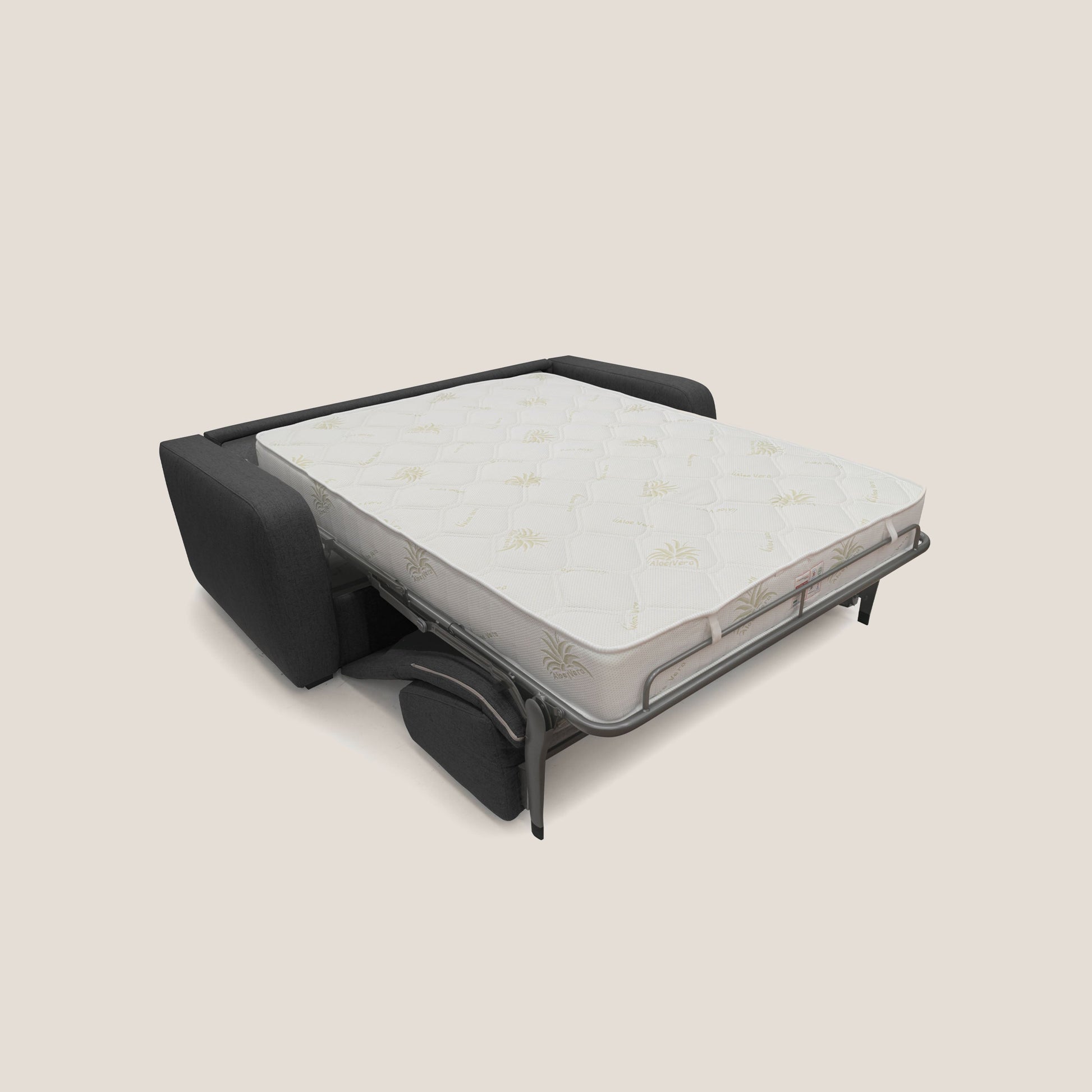 Divano Letto 3 Posti 215x93x100 cm in Tessuto Antracite
