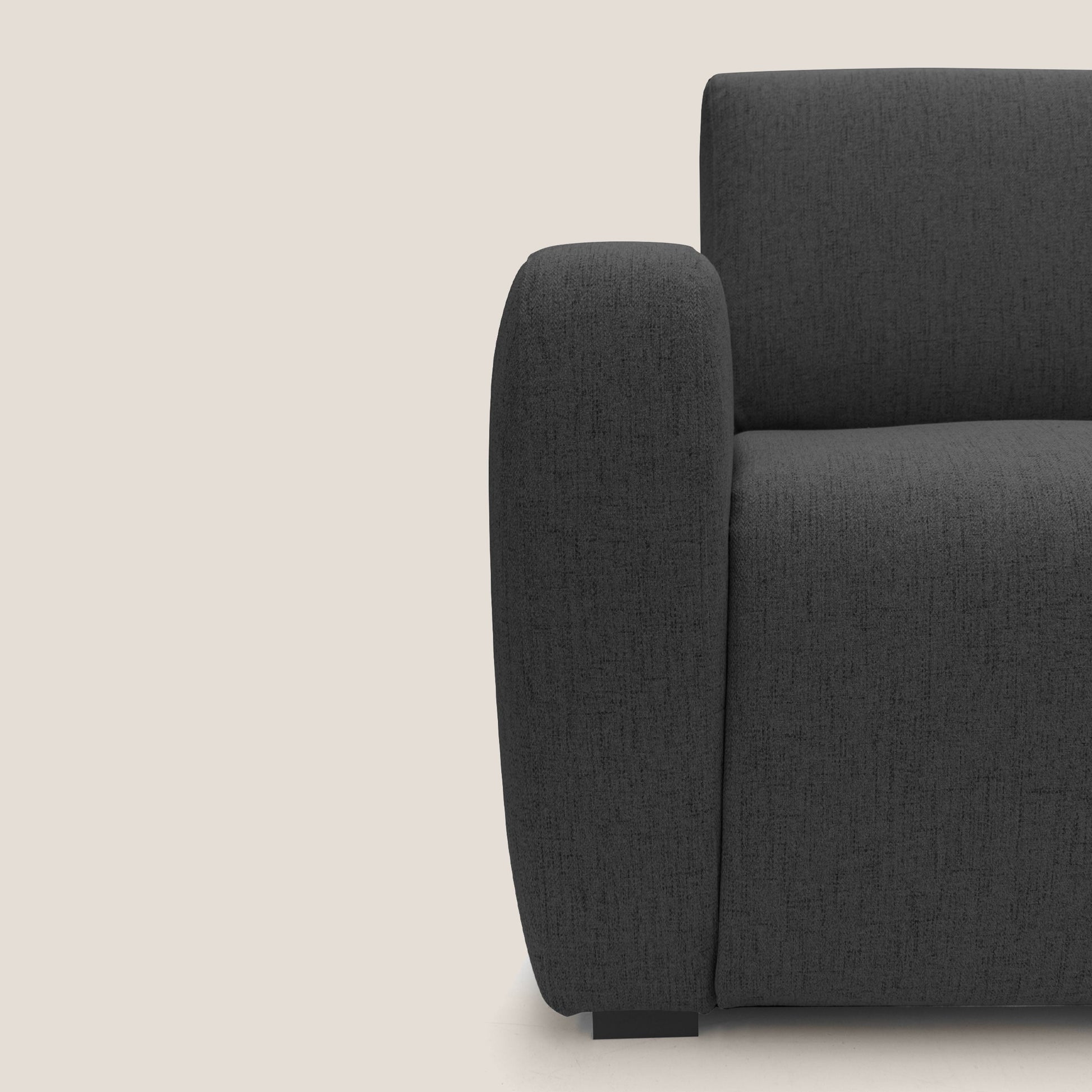 Divano Letto 3 Posti 215x93x100 cm in Tessuto Antracite