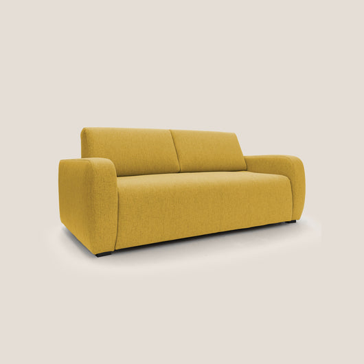 Divano Letto 3 Posti 215x93x100 cm in Tessuto Giallo