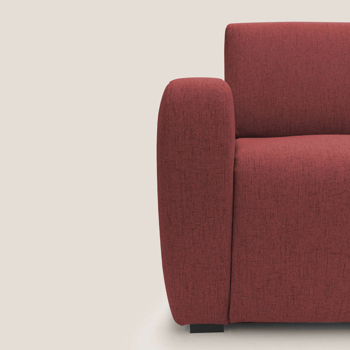 Divano Letto 3 Posti 215x93x100 cm in Tessuto Rosso