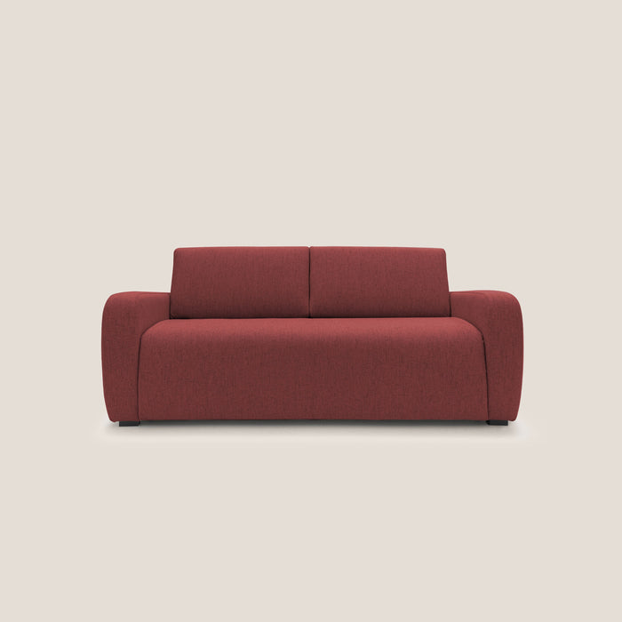 Divano Letto 3 Posti 195x93x100 cm in Tessuto Rosso