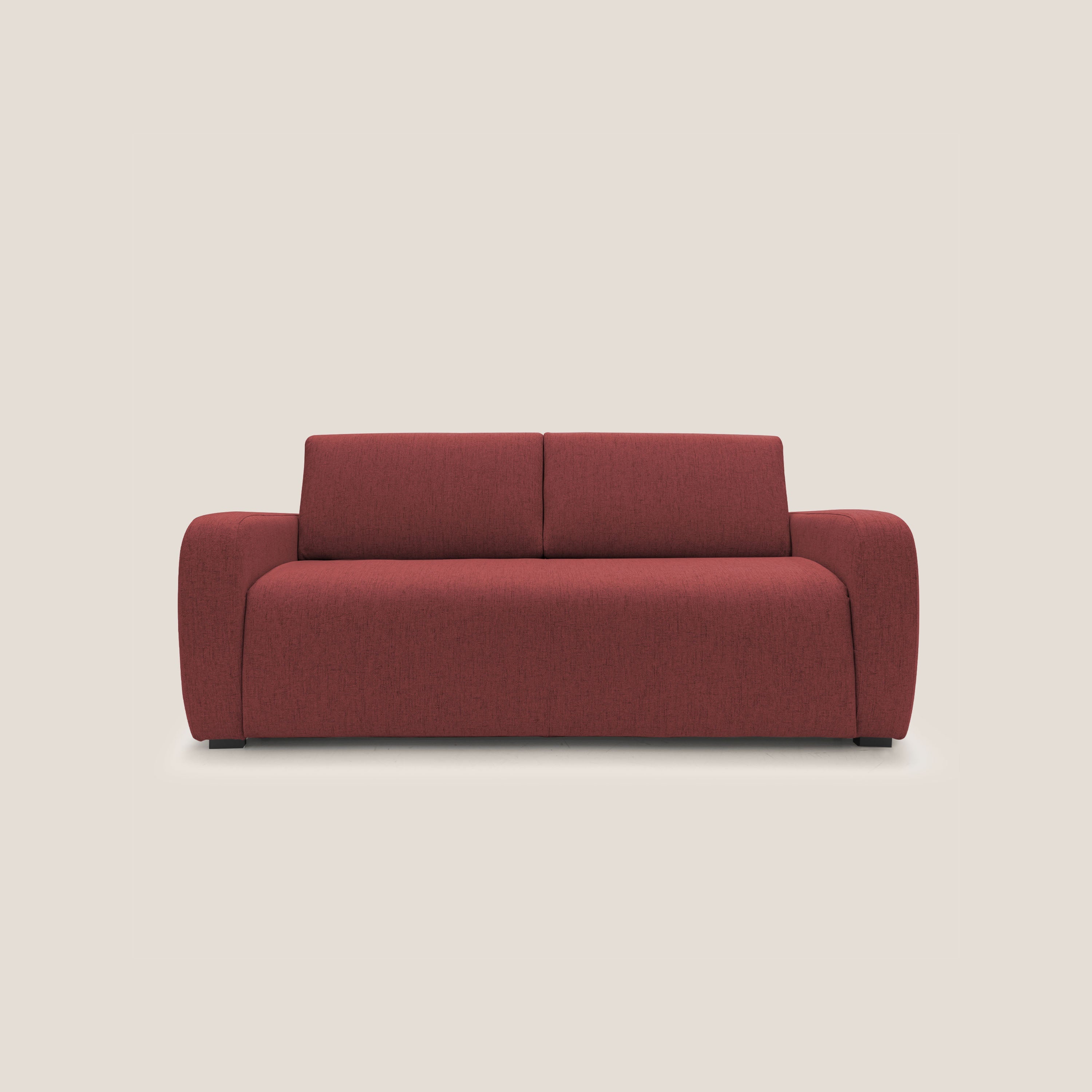 Divano Letto 3 Posti 215x93x100 cm in Tessuto Rosso